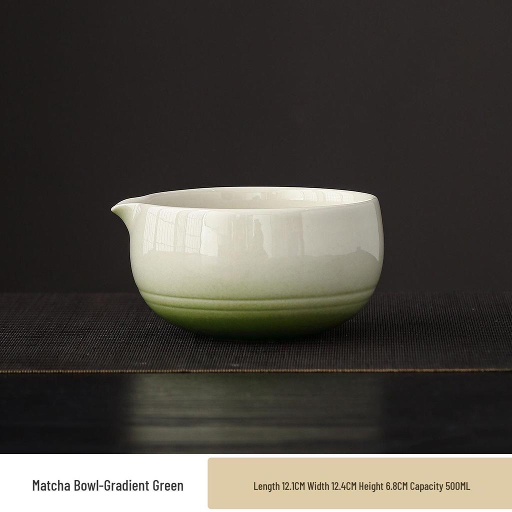Japanese Matcha Tea Set: Ceramic Bowl & Whisk