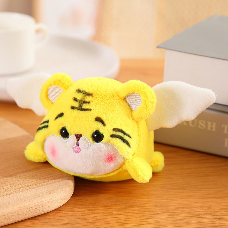 

12 см Каваи Машущая Хвостом Кошка Собака Динозавр Енот Плюшевые Игрушки, Которые Машут Хвостом, Если Потянуть За Веревочку, Без Использования Батареек 12cm тигровый