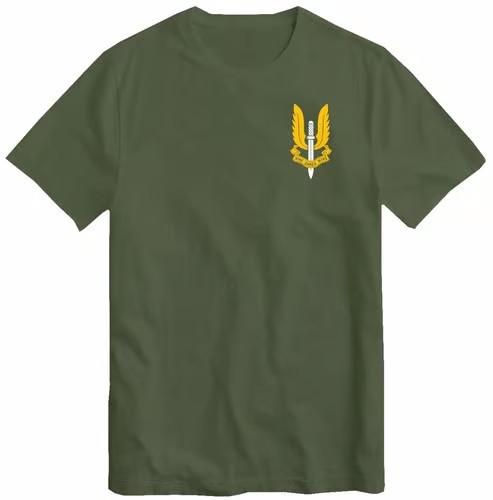 SAS Armee Militär Spezialkräfte S.A.S Tasche Ringer T-Shirt Tee Oberteil Logo Gelb