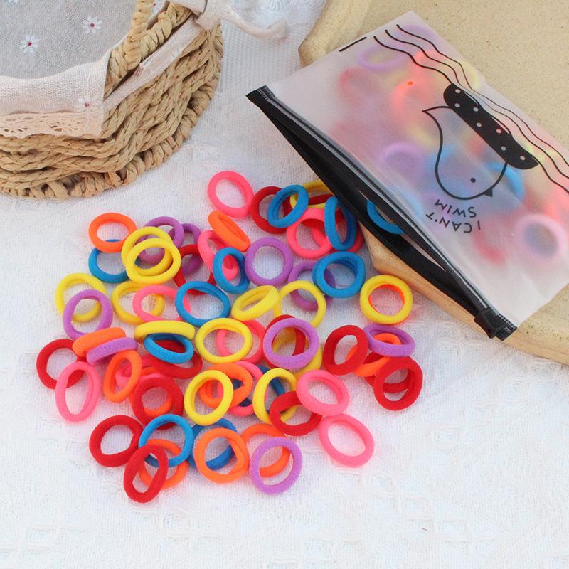 100pcs/Set Girls Candy Colors Elastic Rubber Band Hair Bands Children Baby Nylon Headband Scrunchies Kids Hair Accessories