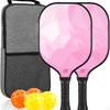 2 Pieces Paddle Racket Set with Bag Composite Sports Honeycomb Core for Beginners,