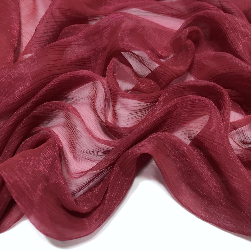 30D Silk Crepe Chiffon Fabric for DIY Hanfu Dress Is A Silver-thread Wrinkled Doll Dress Cos Fabric 100x150cm
