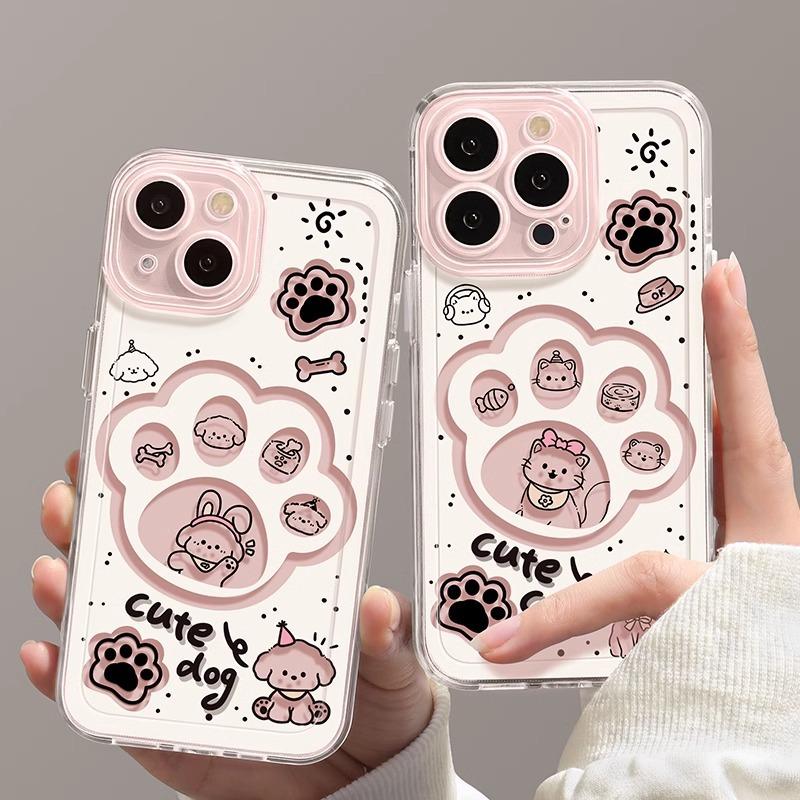 Cute Claws Are Suitable for Apple 16promax Mobile Phone Case 13 New 15pro Transparent 1211Pro All-inclusive Anti-drop.