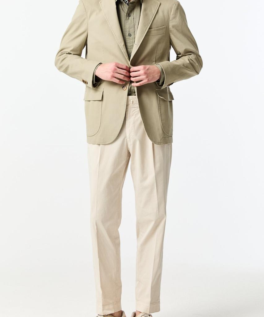Man On The Boon Stretch Cotton Garment Washed Jacket_Beige 4714102001