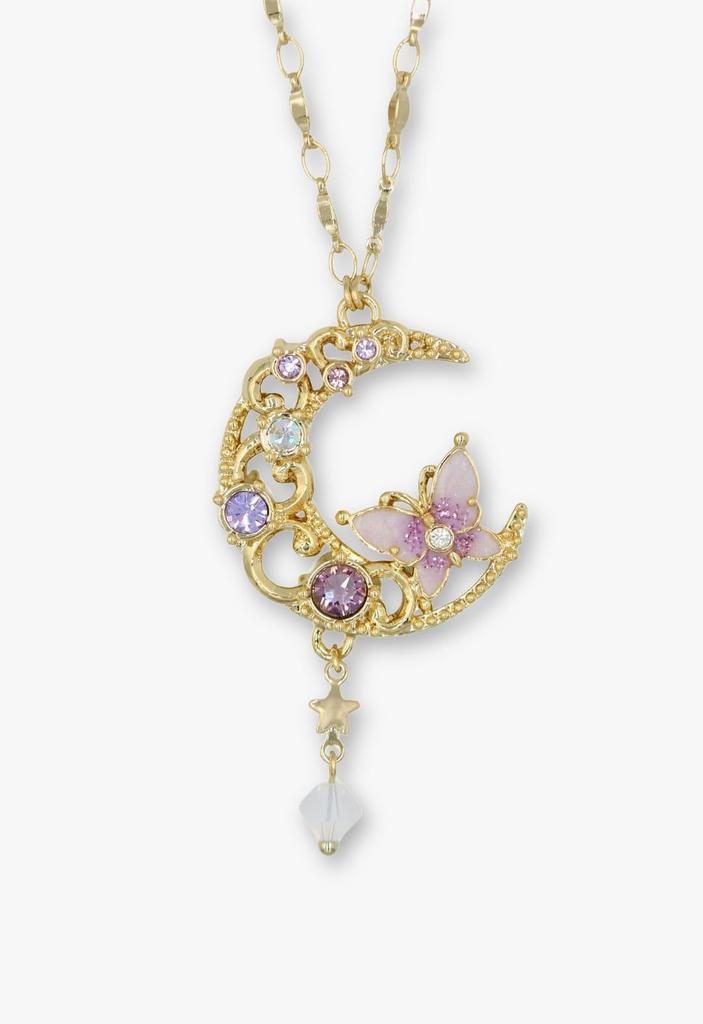 Butterfly and Crescent Moon Motif Necklace SAXN049760XP [Anna Sui]