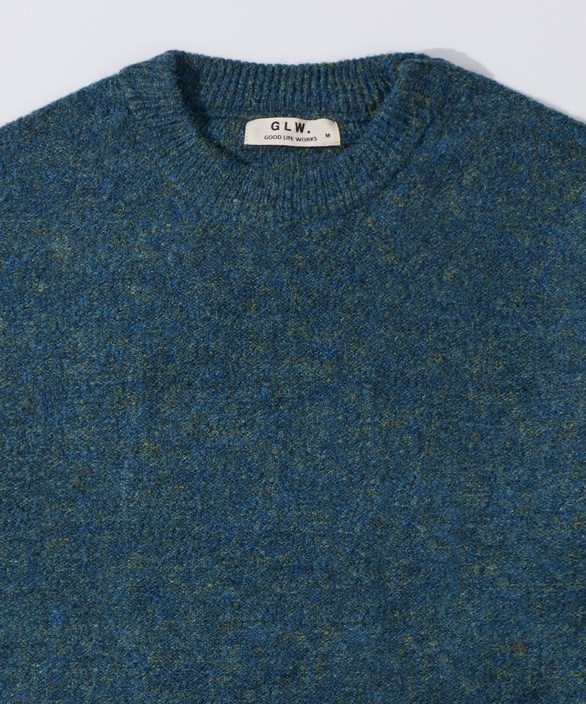 GLW Mild Heathered Crew Neck Sweater Oversized Knit Forest Gold
