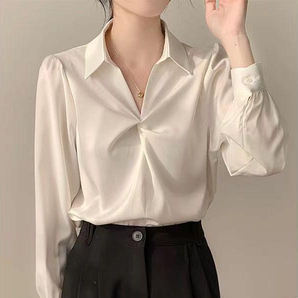 

2024 Spring/Autumn Chiffon Comfort Women s Formal Shirt for Niche, Commute & Interview Large рожевий