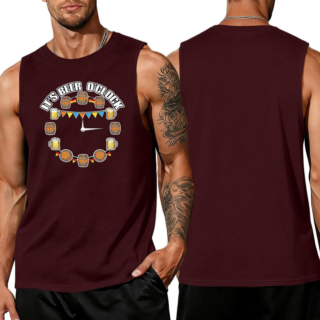 Men's Casual Sleeveless Tank Top Loose Fit Summer Daily Wear Muscle Shirt Printed Graphic Design Lightweight Comfortable