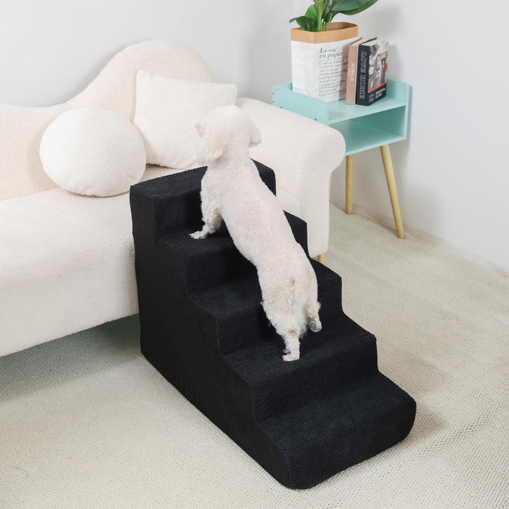 4-5 Step Stair Dog/Cat Ramp Ladder Washable Pet Stairs with Removable Cover Memory Foam Sponge Dogs Pet Ramp Stairs Pet Supplies