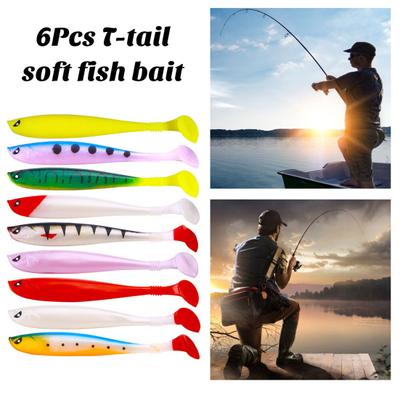 Soft Baits Set Simulation T-Tail Swimbait Professional Bionic Bait Reusable Freshwater Saltwater Artificial Bait