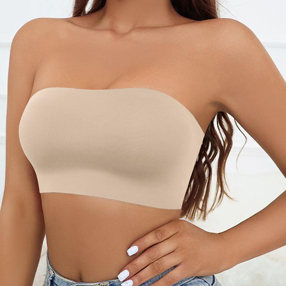 Reggiseno a Tubino Senza Spalline da Donna Fascia Avvolgente per il Petto Bandeau Senza Fodera Senza Cuciture Traspirante Confortevole Intimo Top