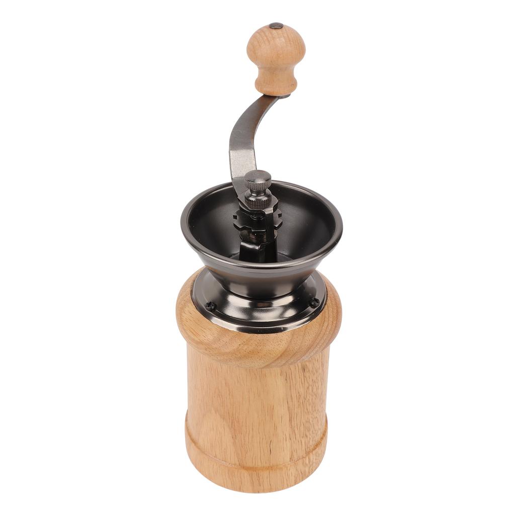 Coffee Grinder Manual Oak Stainless Steel Retro Ergonomic Crank Handle Conical Grinding   Portable Coffee Bean Grinder