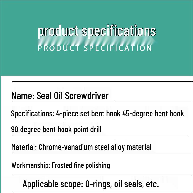 Oil Seal & O-Ring Removal Tool Set - Screwdriver, Puller, Hook for Car Maintenance