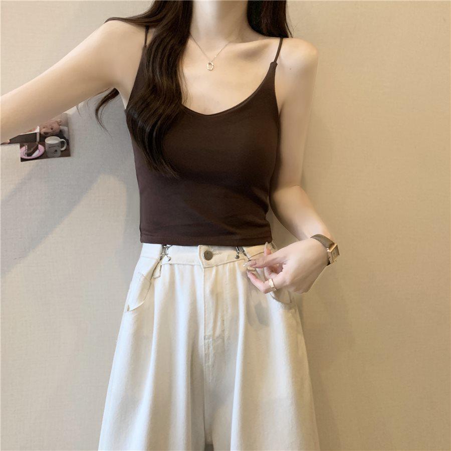 

Women s V-Neck Padded Camisole - Summer 2025 Style, Versatile for Inner and Outer Wear Small (S)