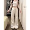 Women's 2025 Loose White Wide-Leg Flare Jeans – Trendy, Slimming, Floor-Length