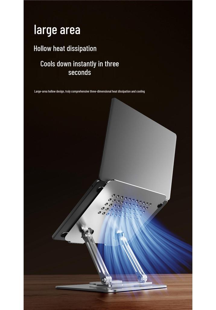 Adjustable All-Metal Laptop Stand with Rotating, Foldable, and Height-Increasing Features for Online Learning
