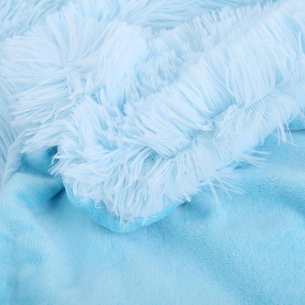 Aqua Blue Long Plush Blanket, Soft and Skin-friendly, Premium Feel. It Can Be Used as a Sofa Throw to Elevate Home Decor, or as a Shawl Blanket