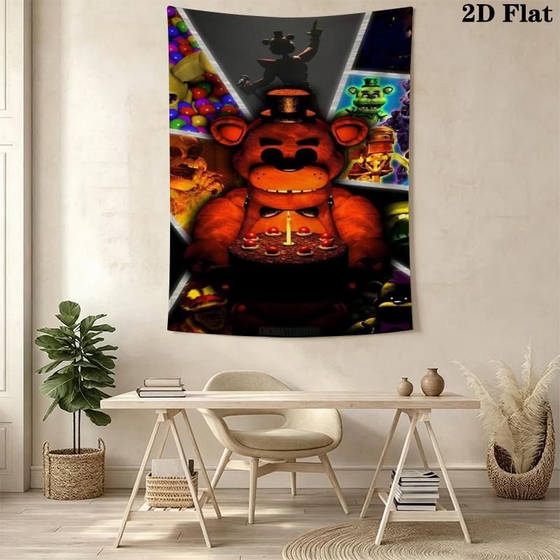 Five Nights Freddy'S Survival Horror Tapestry Background Cloth Wallmounted Homestay Soft Decoration Tapestry Soft Work Of Art