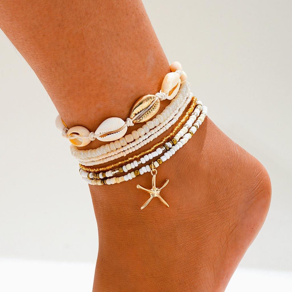Böhmisches Seestern Perlen Muschel Armband Sommer Strand Wind Urlaub Mehrschichtiger Schmuck