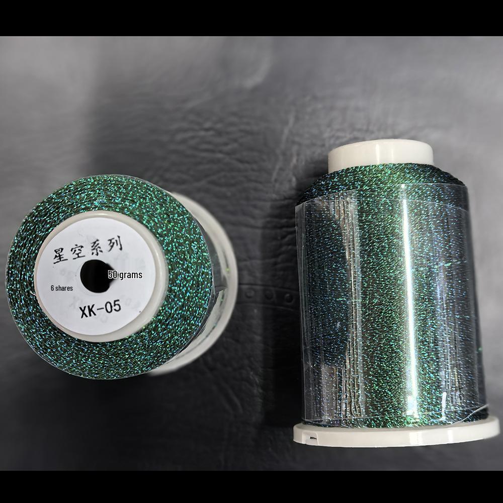 Starry Sky Gradient Yarn: 6-Strand Purple Illusion Tassel for DIY Bracelet & Handmade Weaving Accessories.