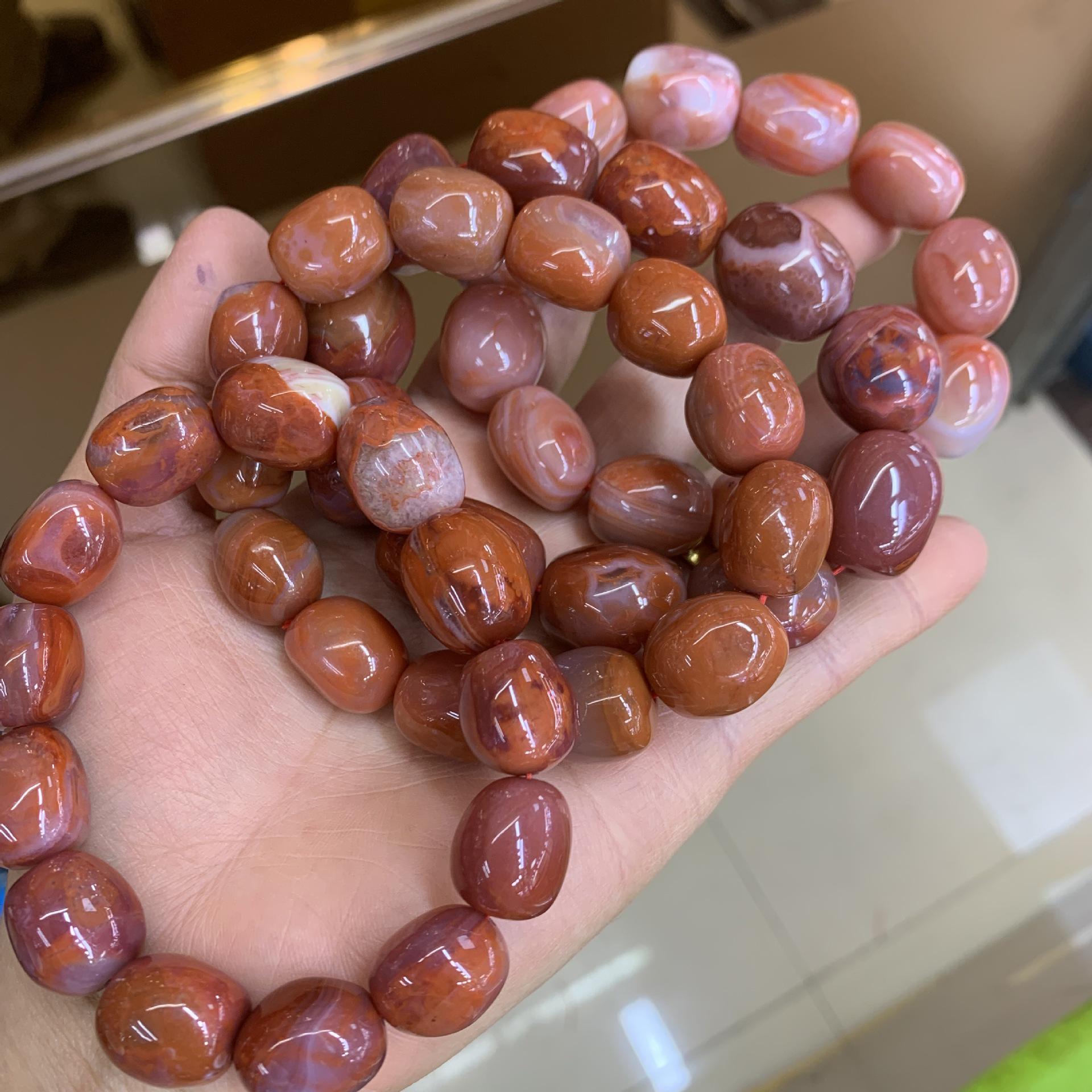 South Red Sichuan Irregular Hand String: Single Loop, Large Bead, Ten Thousand Fortunes Design