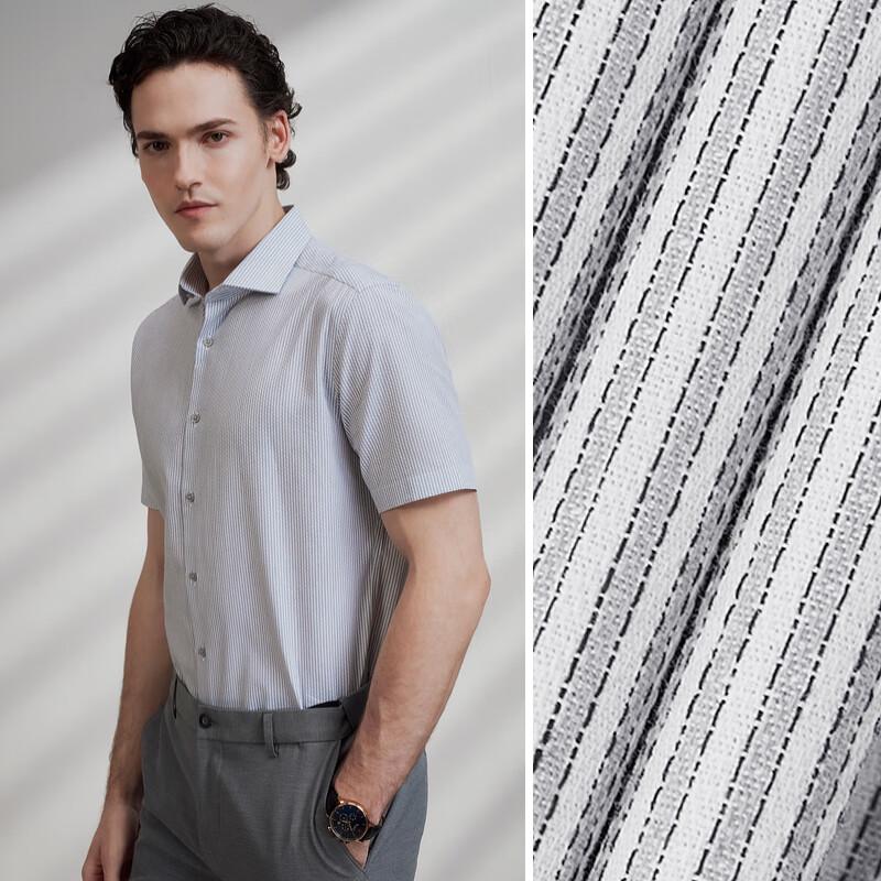 G2000 Men s Mid Grey Striped Short Sleeve Shirt 05