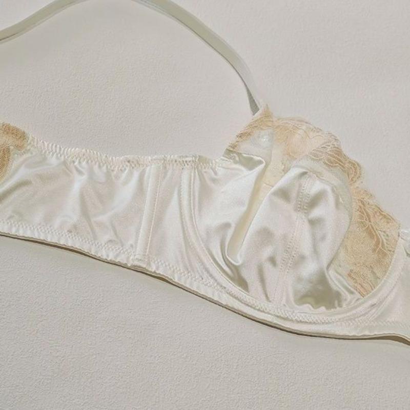 Ultra-dünner Cup Molliges Mädchen Spitzenkante Sexy Übergröße Unterwäsche Push-up Anti-Erschlaffungs-BH Seidiger Bequemer BH