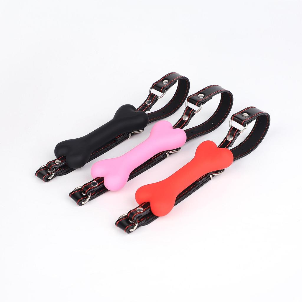 Silicone Dog Bone Ball Gag - Adult Female Training Toy