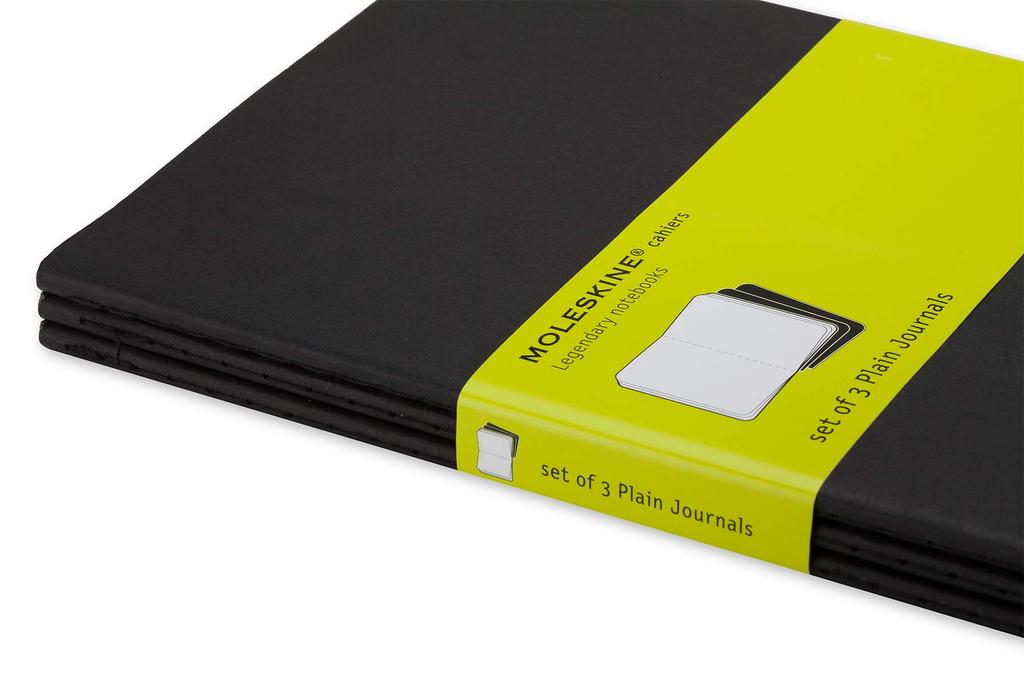 Moleskine Cahier Journal Plain Notebook of QP313 PKT Black (Set 3)