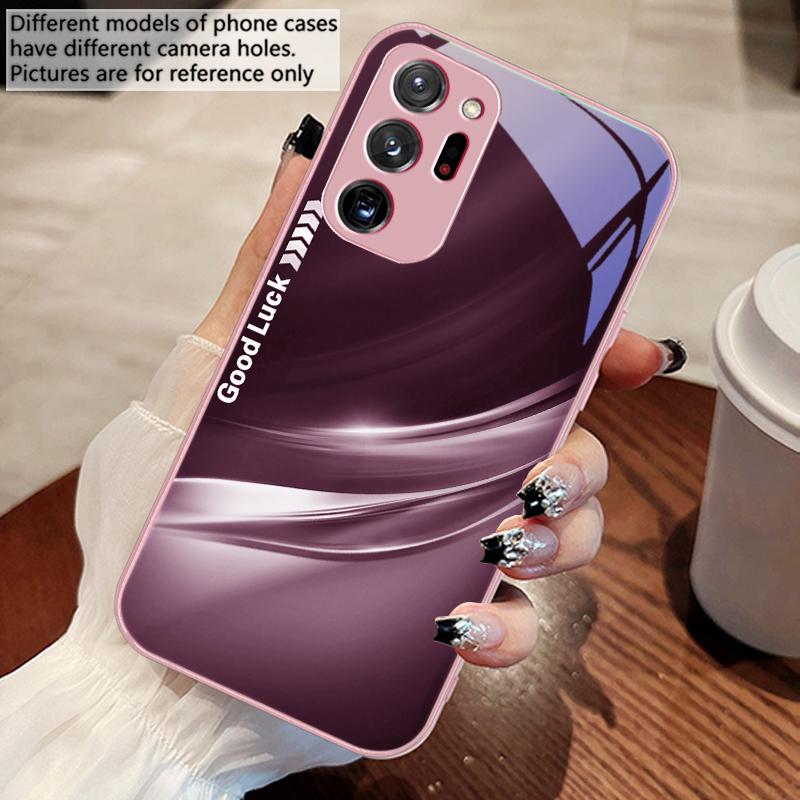 

Lucky Gradient Ripple For Samsung Galaxy Note 8 9 10 PRO 20 Ultra A01 02 03 Core 04E 4G 12 13 5G Tempering Glass Phone Case For Galaxy Note 9