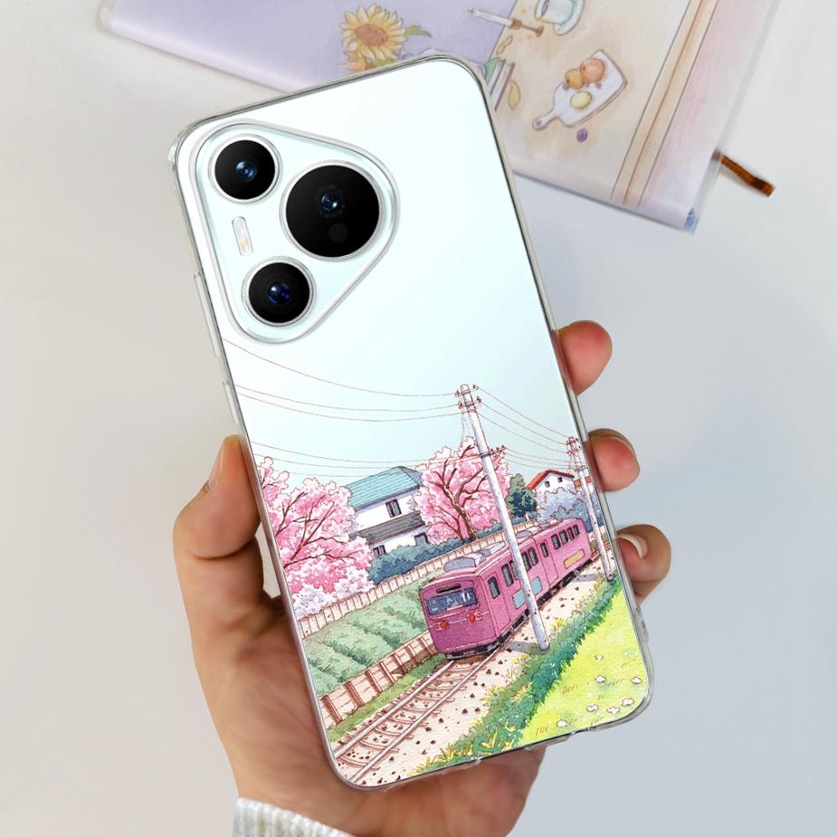 For Huawei Pura 70 Pro Plus Case Stylish Painted Cover Clear Silicone Phone Cases For Huawei Pura 70 Pro Pura70 Pro+ Soft Fundas
