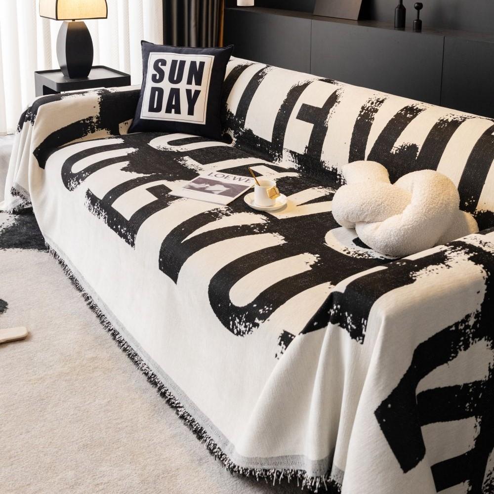 Fundas Sofas Nordic Letter Sofa Cover Throw Blankets for Living Room Position Modern Throw Camping Picnic Blanket Cover