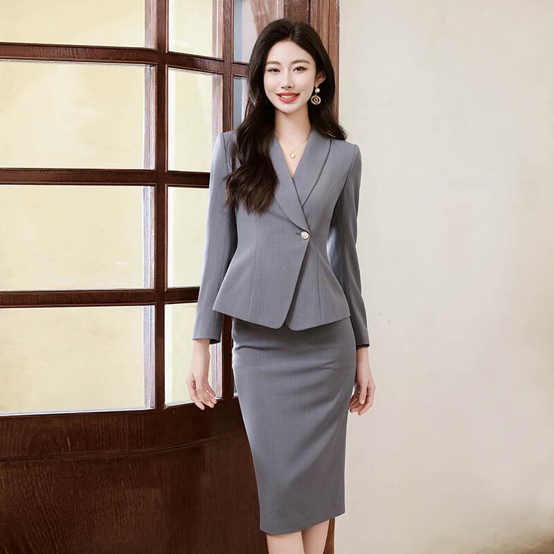 Trolman Damen Graues Professionelles Anzug-Set