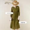 TUHUANG 100% Mulberry Silk High-Waist A-Line Dress