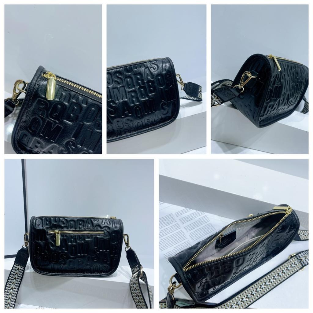 Cowhide Women's Bag Shoulder Crossbody Portable Women's Bag Practical Embossed Shell Bag Simple Bag