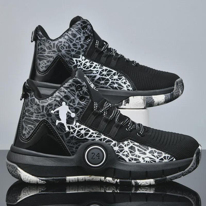 "Yushuai 14 High-Top Basketball Shoes, Wear-Resistant, Unisex, White/Blue/Pink, Ideal for Autumn/Winter and Cement Floors"