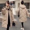2025 winter new plus-size Korean loose down cotton jacket women's mid-length student cotton jacket women's hat detachable padded jacket