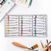 24Pcs Watercolor Paint Set 12ml Professional Aluminum Tube Paintbrush School Art Supplies