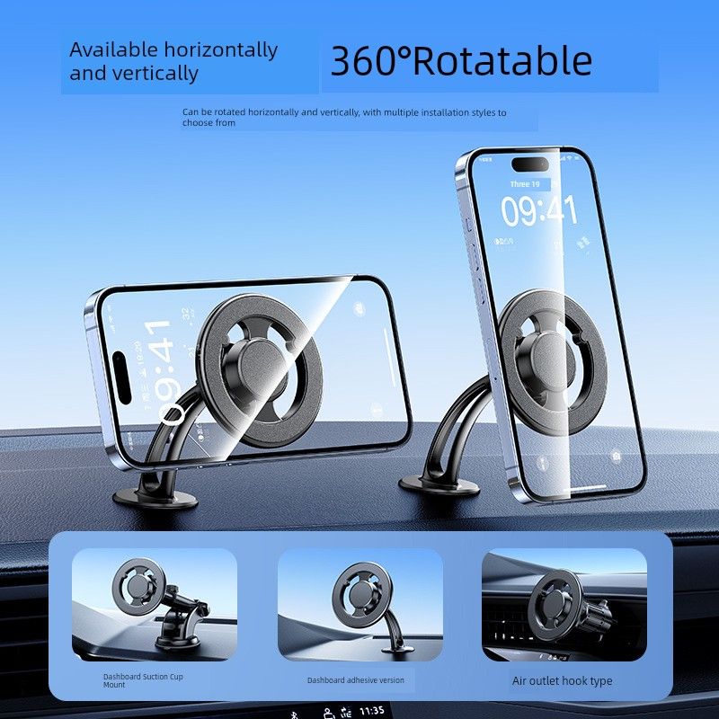 New Magnetic Car Mount Magsafe Foldable Phone Holder with 360-Degree Rotation for Dashboard Navigation with Strong Magnetism