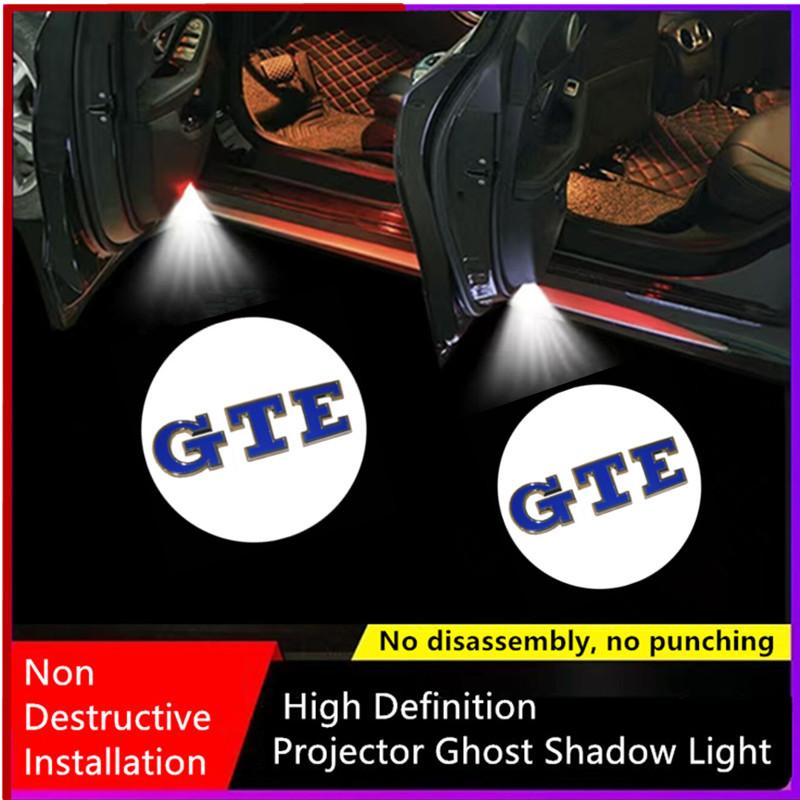 XJBRL1 LED Car Door Interior Light Bulbs Decoration Lamp Auto Accessories for VW GTE Logo Golf Tiguan Arteon BORA Passat Jetta Touareg