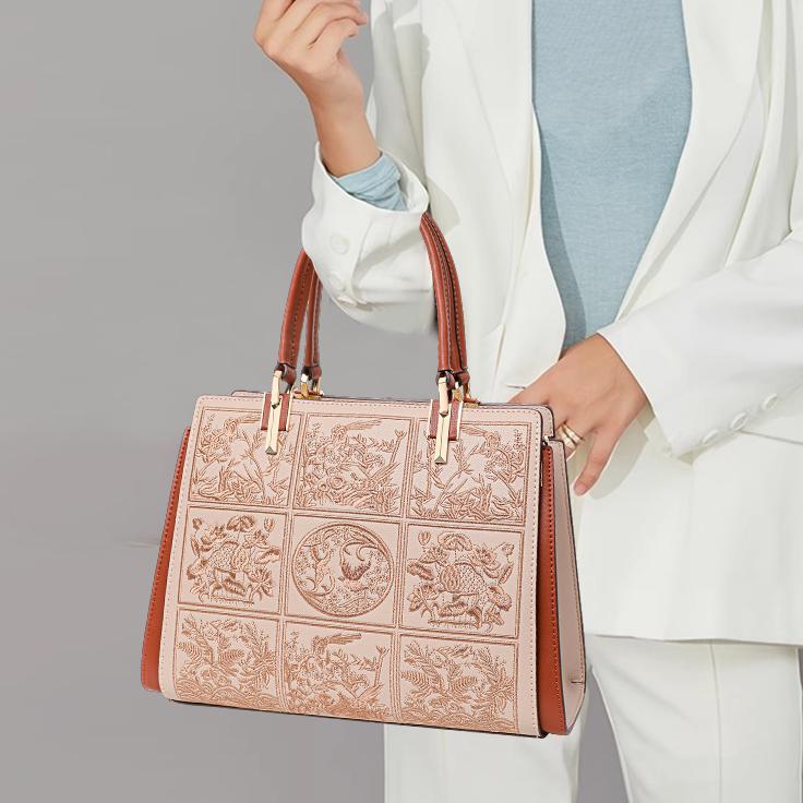 

Новая женская сумочка 2024 года с великолепным и изысканным внешним видом, вышитая свадебная сумка из коровьей кожи