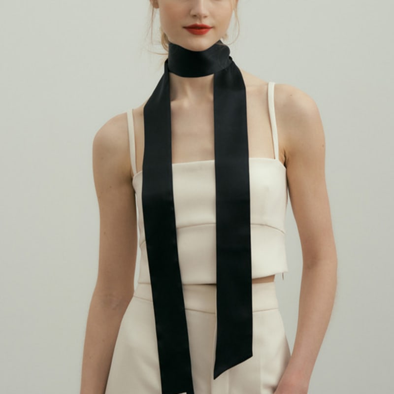 

BB’DE SOLI’DE summer silk tie scarf (3 colors) black