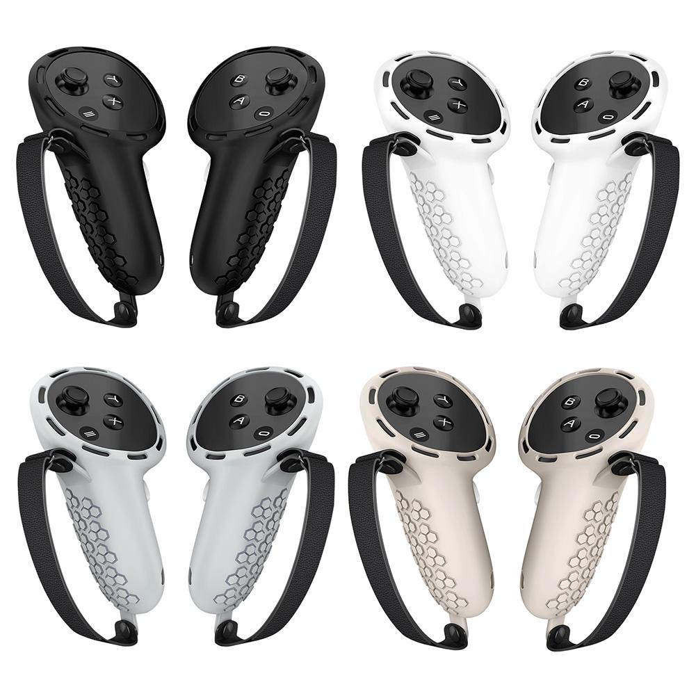 Silikon Greppskydd Skydd Anti-Repa Kontroller Greppskydd Anti-Halk DammTät Justerbar Handledsrem för Oculus Quest 3