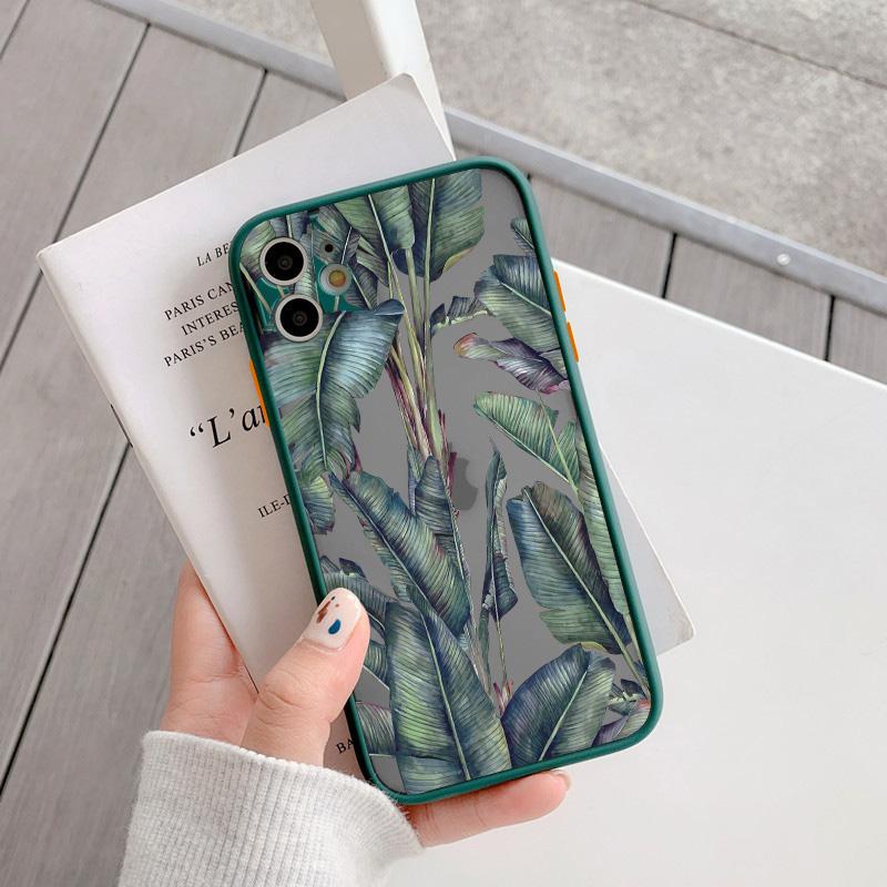 Palm tree Leaves Plant Flower Phone Case for iphone 17 16 15 11 12 13 14 Pro Max 14 Plus 7 8 Plus X XR XS Shockproof Cover Funda