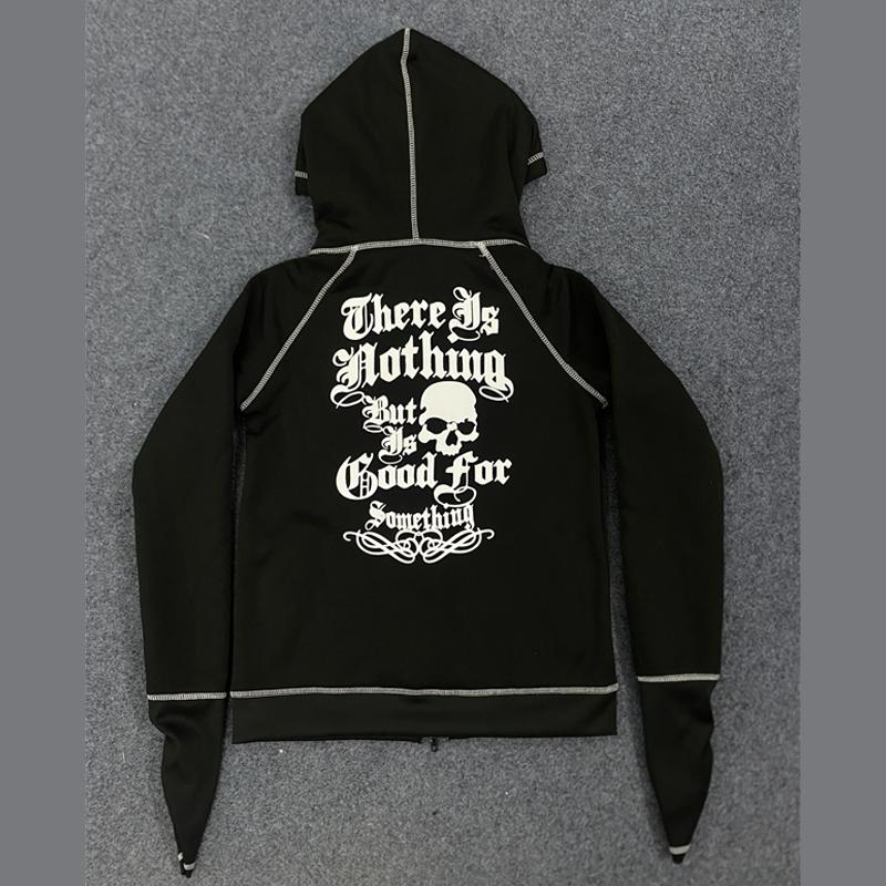 Europeisk och amerikansk street-huvtröja för både män och kvinnor, dubbelsidig användning