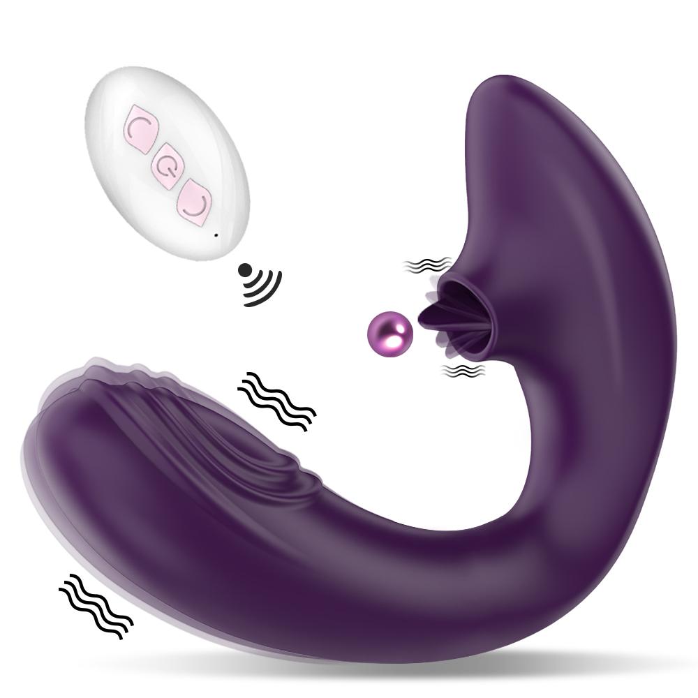 2 In 1 Penetration Vagina Vibrator Masturbation Tools for Women Tongue Licking Clitoris Stimulator Dildo Vibrator Adult Toys