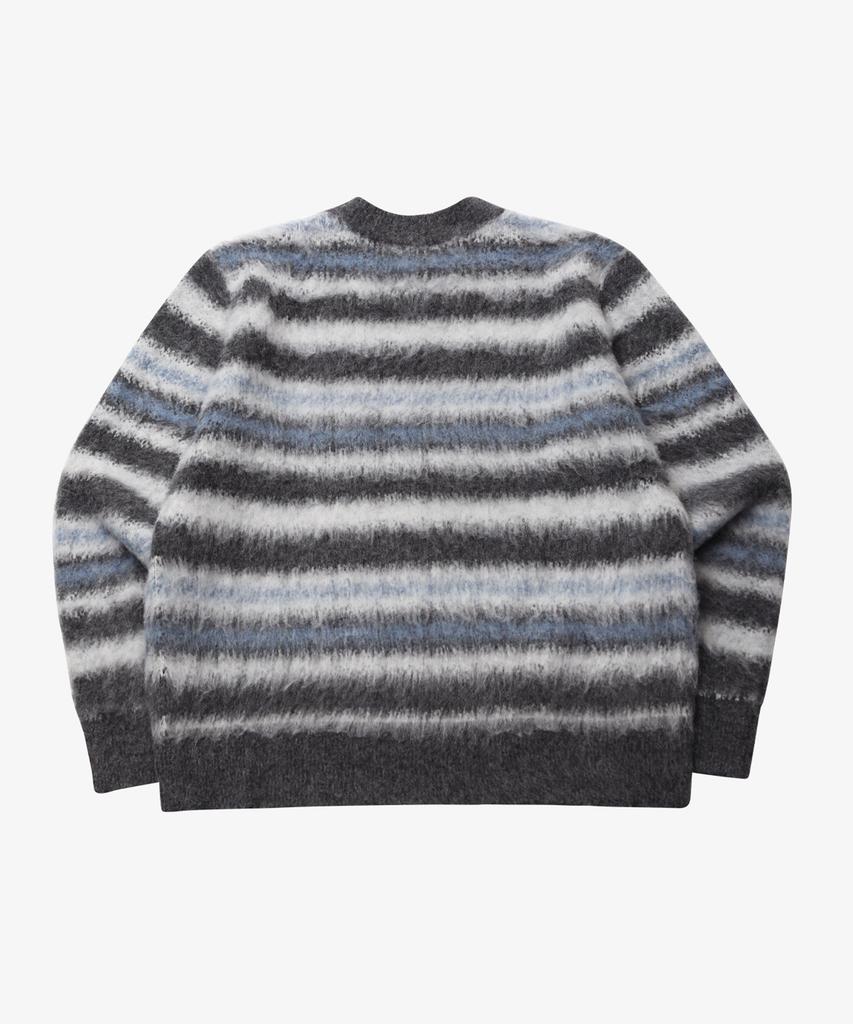 GOLDEN SUNSHINE Wool Stripe Boucle Knit_Grey