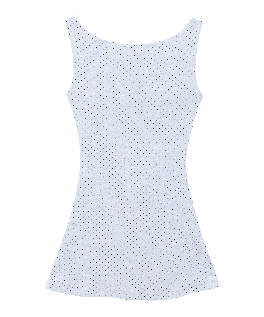 Lojanneu Cloudy Dot Boatneck Mini Dress (Heather Gray)