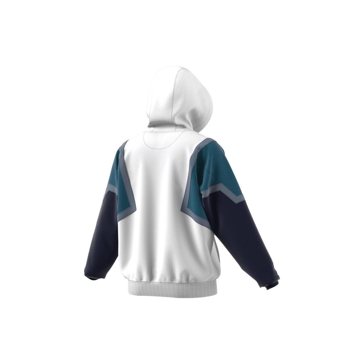 Adidas Originals Nova Retro Graphic Print Pullover Hoodie Men White Teal CE4801 XS
