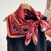 New Fashion 90X90cm Hair Shawl Scarf  Design Twill Silk Square Foulard Female Summer Sunscreen Wrap Bandana Hijab Accessores